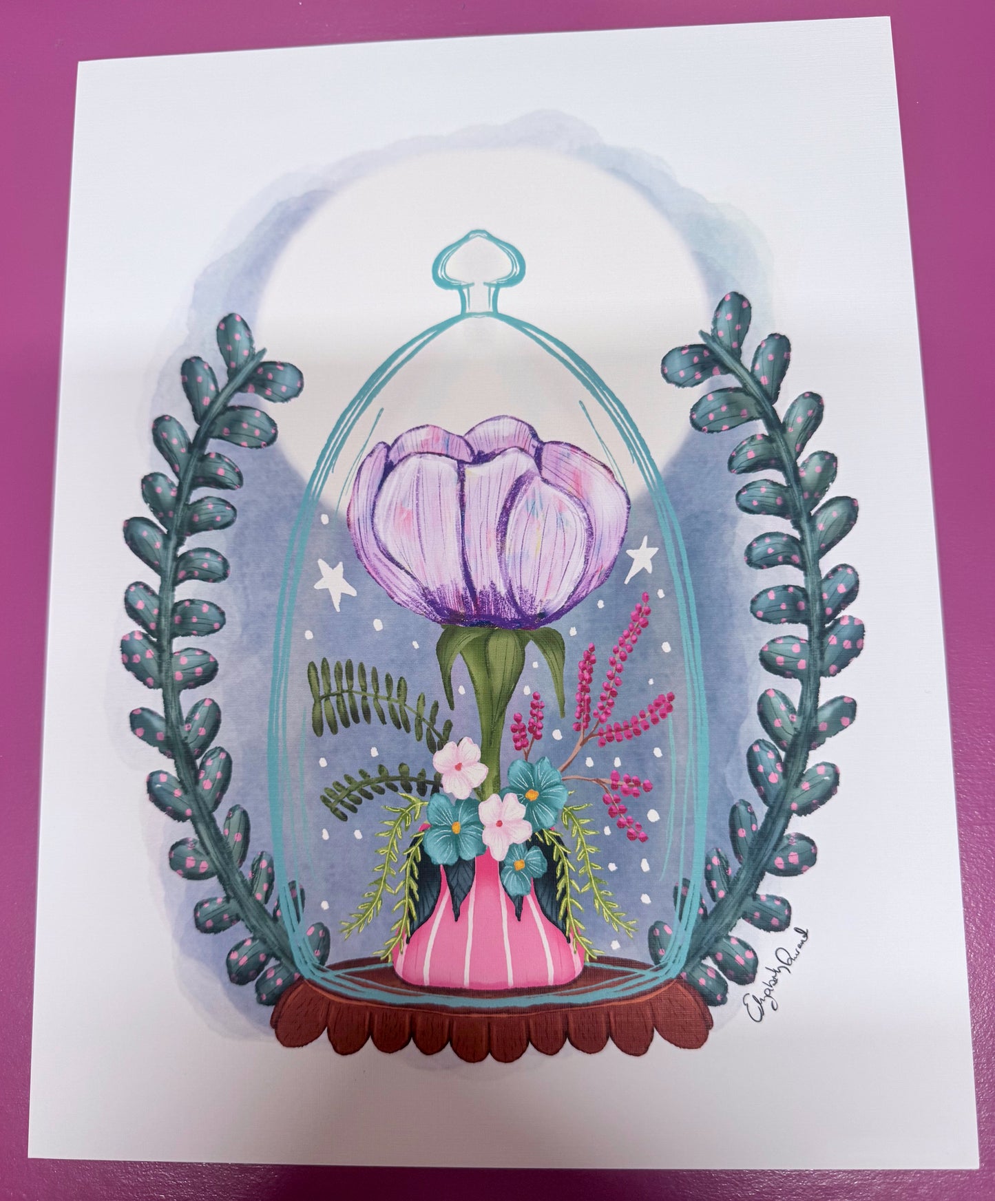 Enchanted Floral Dome - Whimsical Art Print for Dreamy Spaces