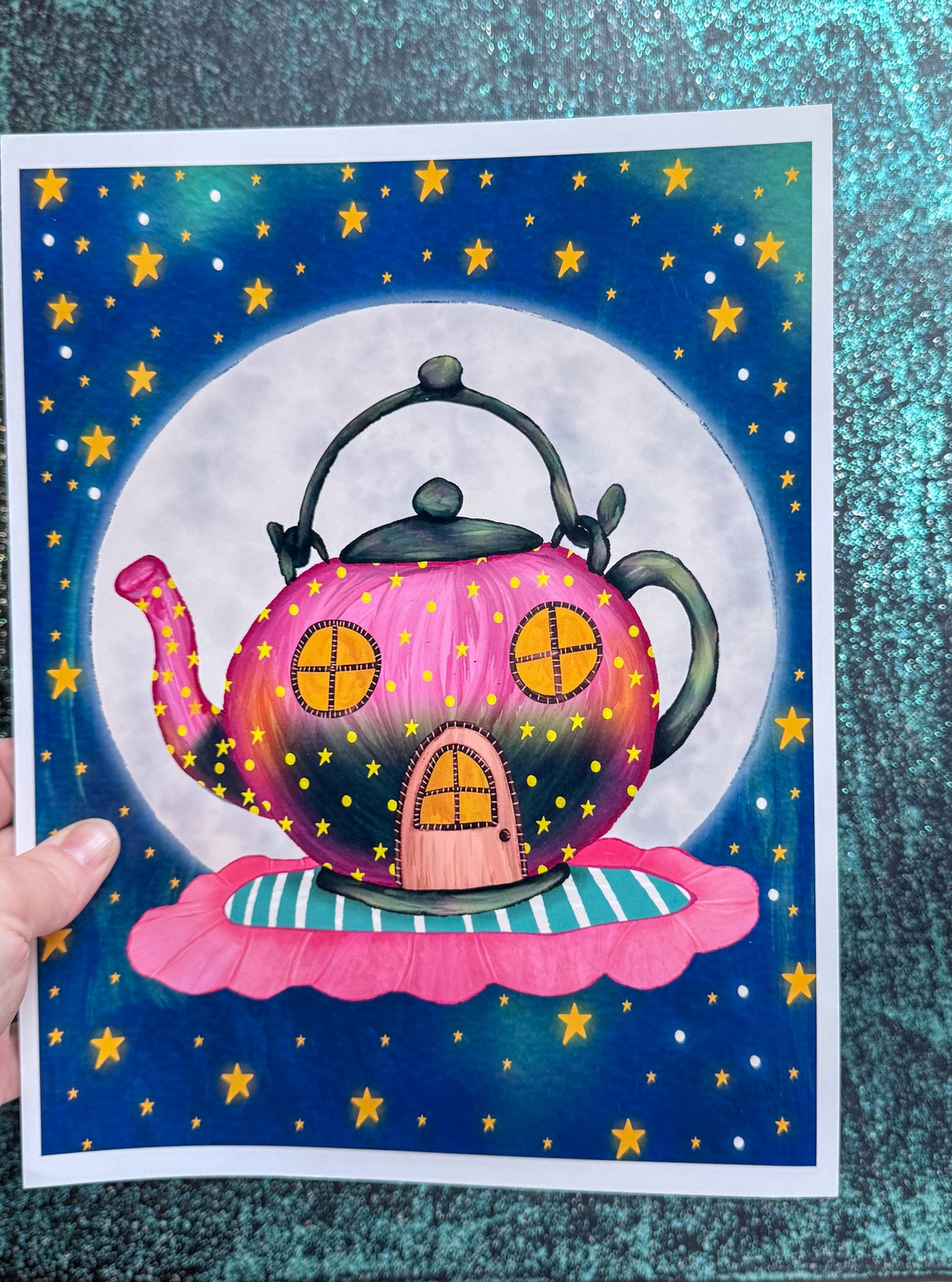 Midnight Tea Whimsical Art Print