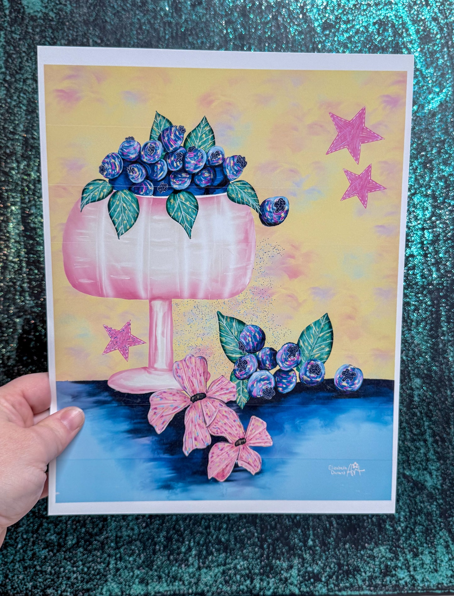 Blueberry Bowl Art Print