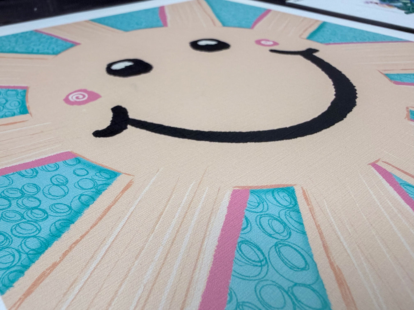 Happy Sun - Whimsical Original Art Print for a Touch of Joy