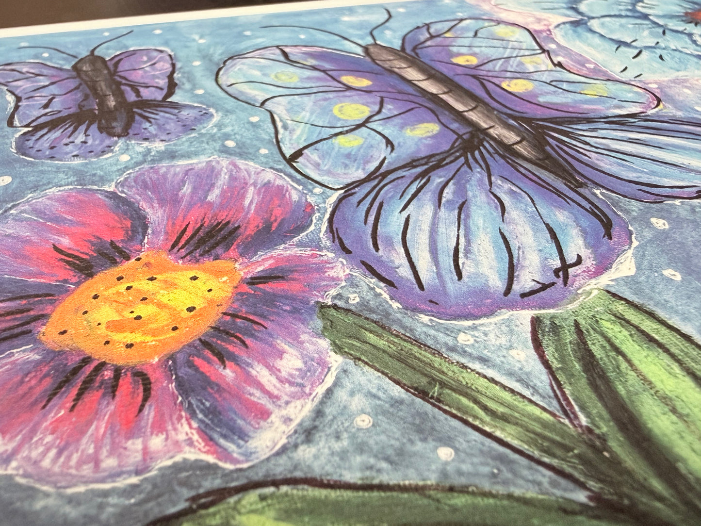 Flowers and Butterflies Art Print