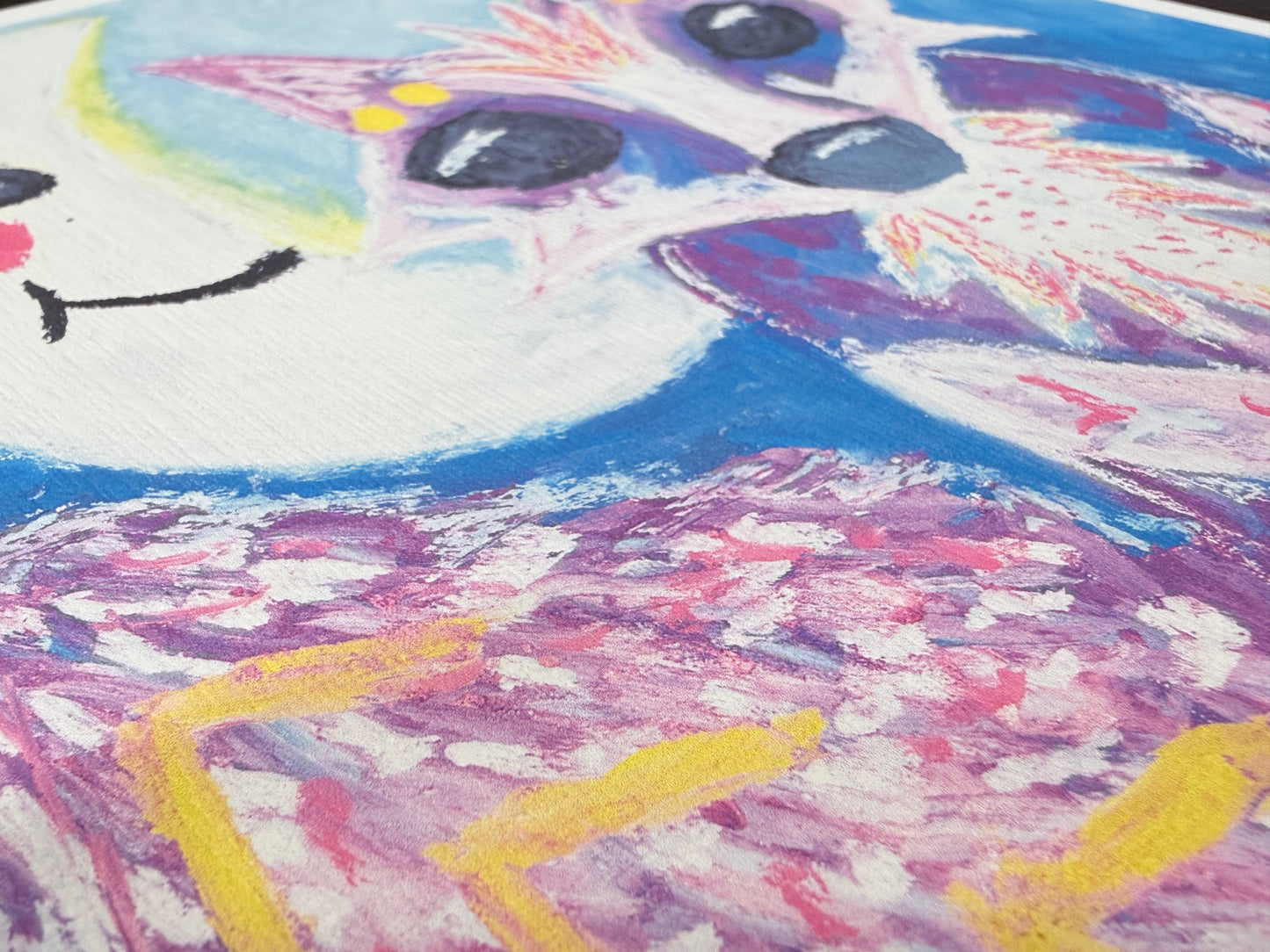 Whimsical Fox and Happy Moon Art Print