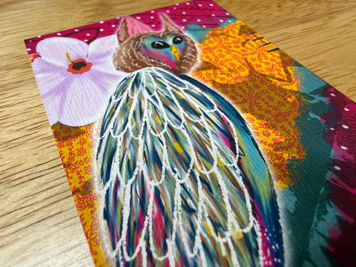 Wonky Owl Mini Print | Whimsical Woodland Animal Illustration