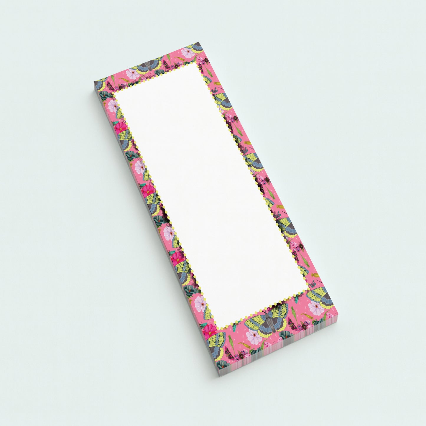 Moth List Notepad | Nature Inspired Long Planner Pad | Cottagecore Stationery | 3.66 x 8.5