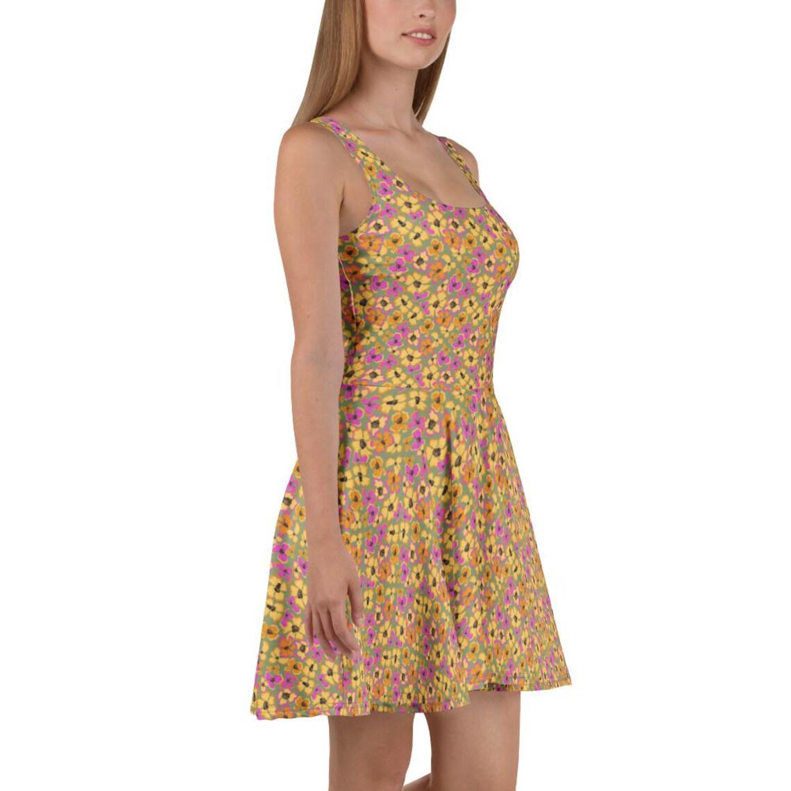 Honey Button Skater Dress