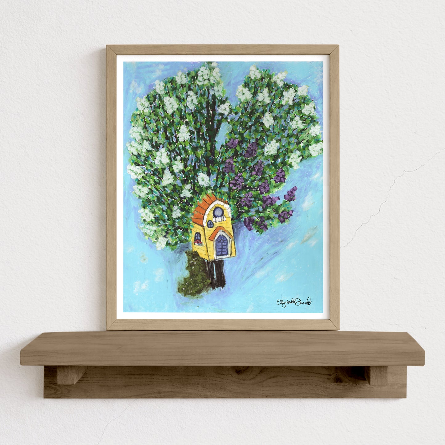 Lilac Bird House Art Print