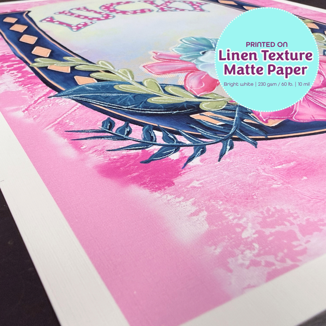 Lucky Horseshoe Floral Print - Vibrant Boho-Chic