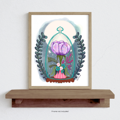 Enchanted Floral Dome - Whimsical Art Print for Dreamy Spaces