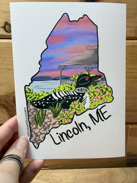 Lincoln Maine Loon Mini Art Print