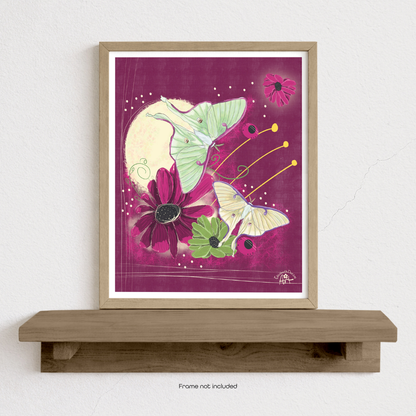 Moth Flight Art Print - Original Illustration