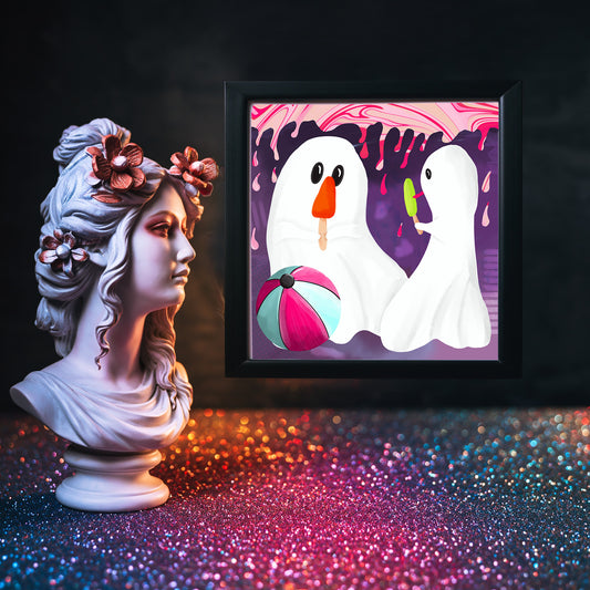 Ghosts and Popsicles Original Illustration Art Print 10x10