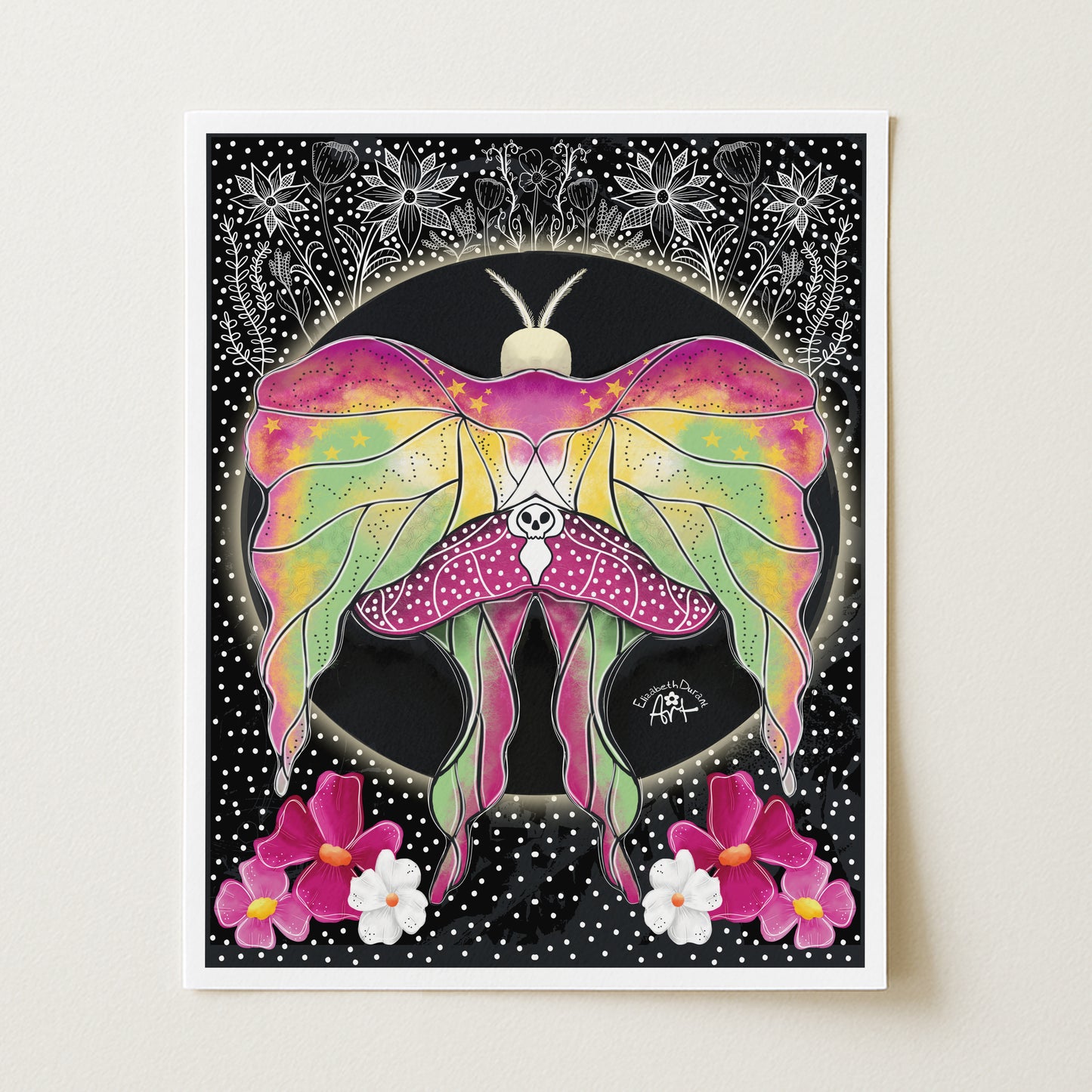 Mystic Moth & Floral Art Print