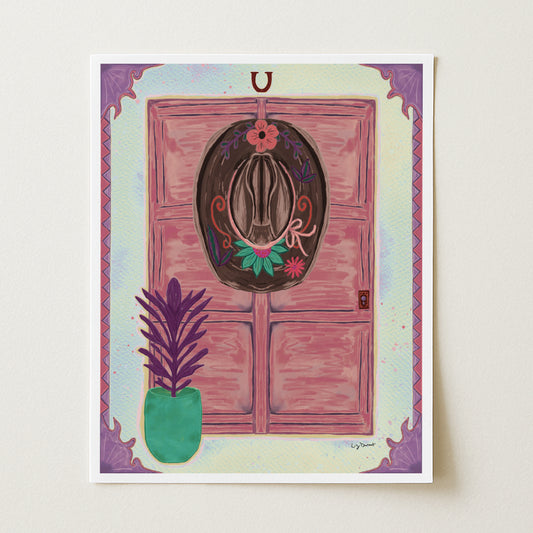 Cowgirl Hat Desert Vibes Southwest Inspired Digital Art Print