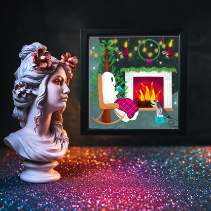 Ghost Story Holiday Original Illustration Art Print 10x10