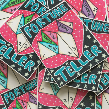 Fortune Teller cards with colorful design on a white background