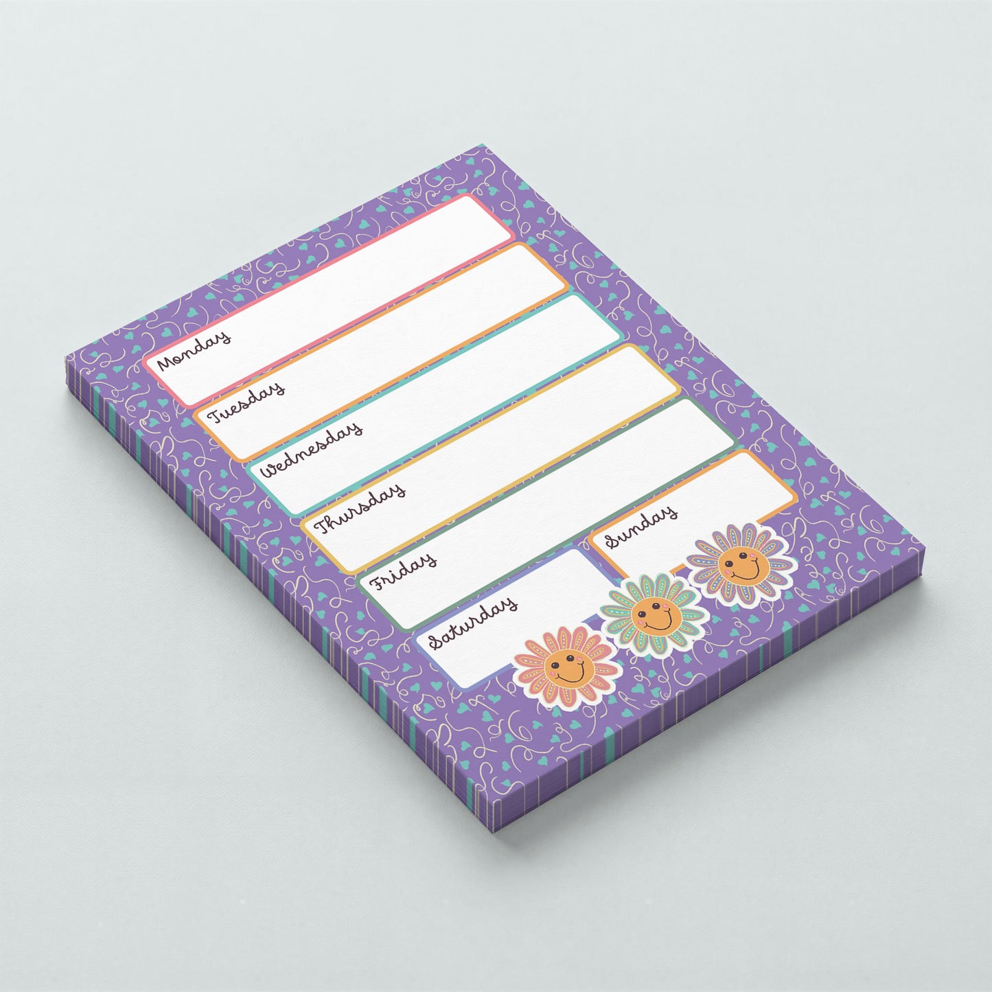 Colorful Planner Notepad | Happy Vibes To Do List | Bright Dopamine Stationery | 4.25 x 5.5