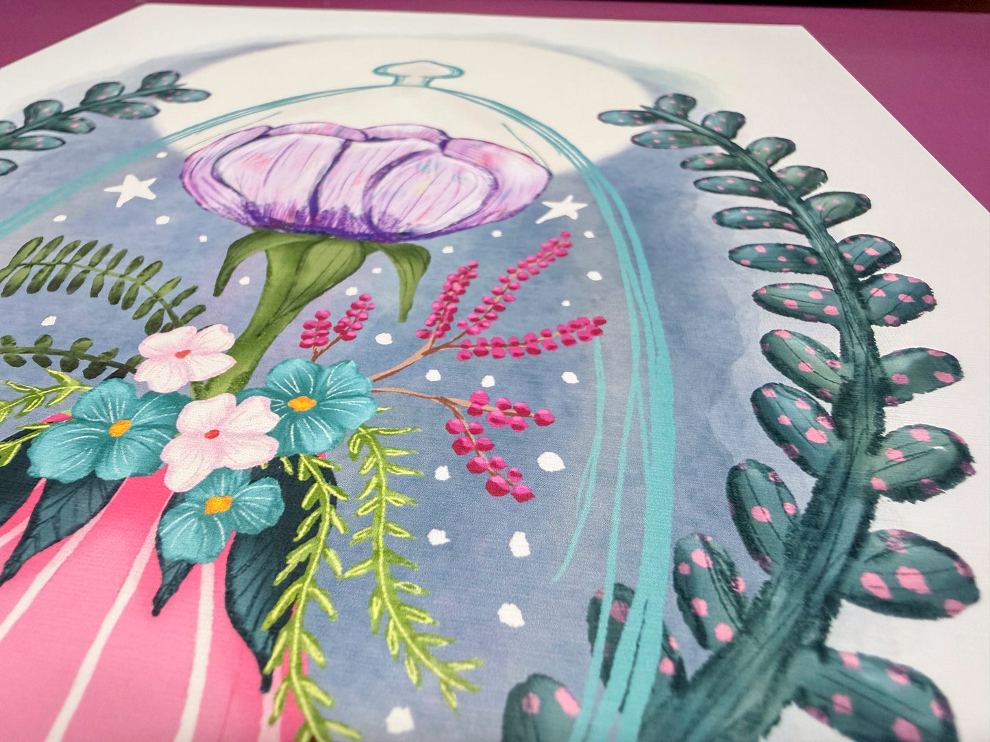 Enchanted Floral Dome - Whimsical Art Print for Dreamy Spaces