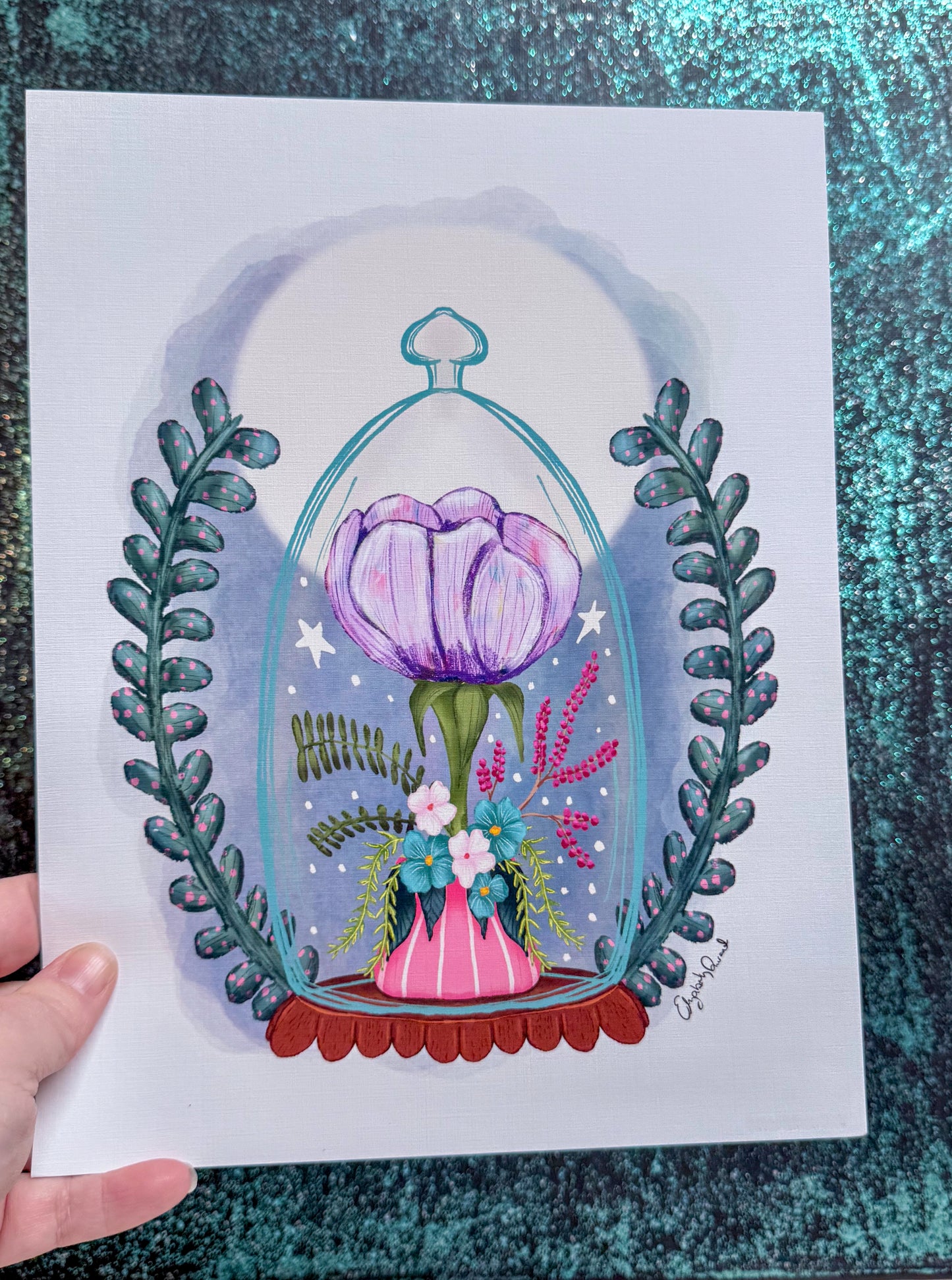 Enchanted Floral Dome - Whimsical Art Print for Dreamy Spaces