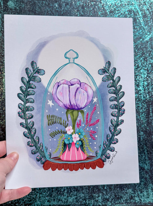 Enchanted Floral Dome - Whimsical Art Print for Dreamy Spaces