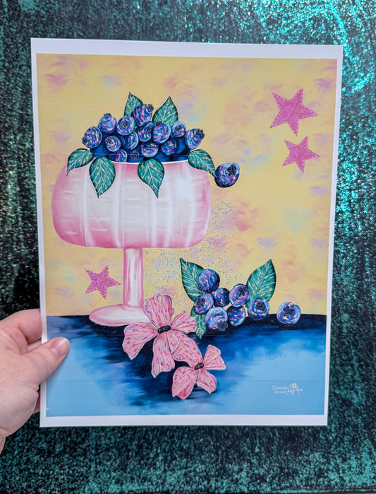 Blueberry Bowl Art Print