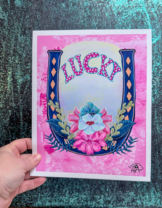 Lucky Horseshoe Floral Print - Vibrant Boho-Chic