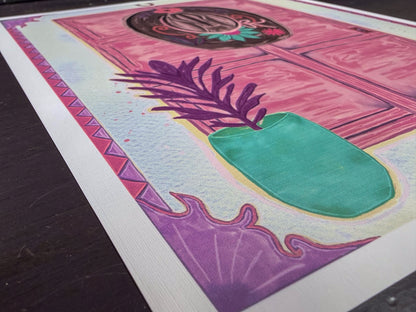 Cowgirl Hat Desert Vibes Southwest Inspired Digital Art Print