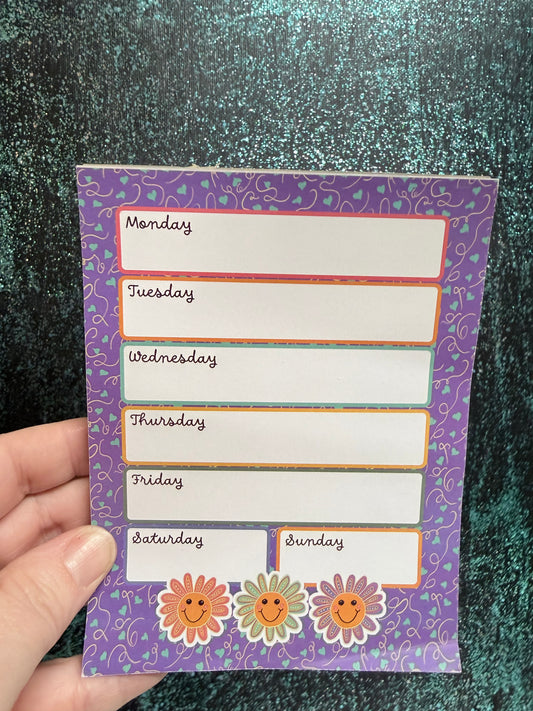 Colorful Planner Notepad | Happy Vibes To Do List | Bright Dopamine Stationery | 4.25 x 5.5