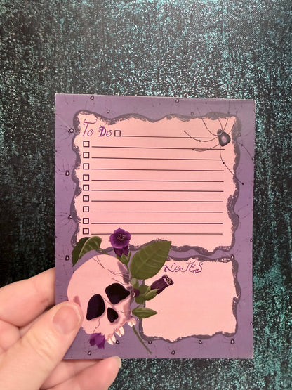 Witchy To Do List Notepad | Salem Inspired Planner Pad | Gothic Cute Stationery | 4.25 x 5.5 Notepad
