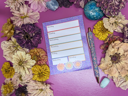Colorful Planner Notepad | Happy Vibes To Do List | Bright Dopamine Stationery | 4.25 x 5.5