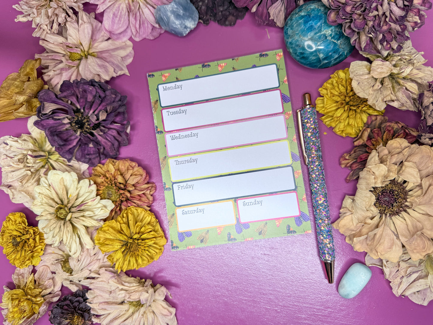 Moth Planner Notepad | Nature Inspired To Do List | Cottagecore Stationery | 4.25 x 5.5 Pad