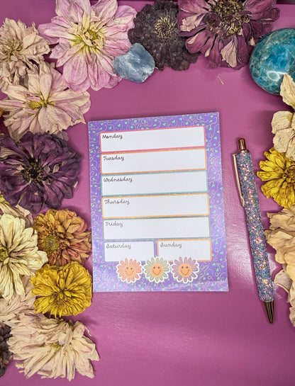 Colorful Planner Notepad | Happy Vibes To Do List | Bright Dopamine Stationery | 4.25 x 5.5