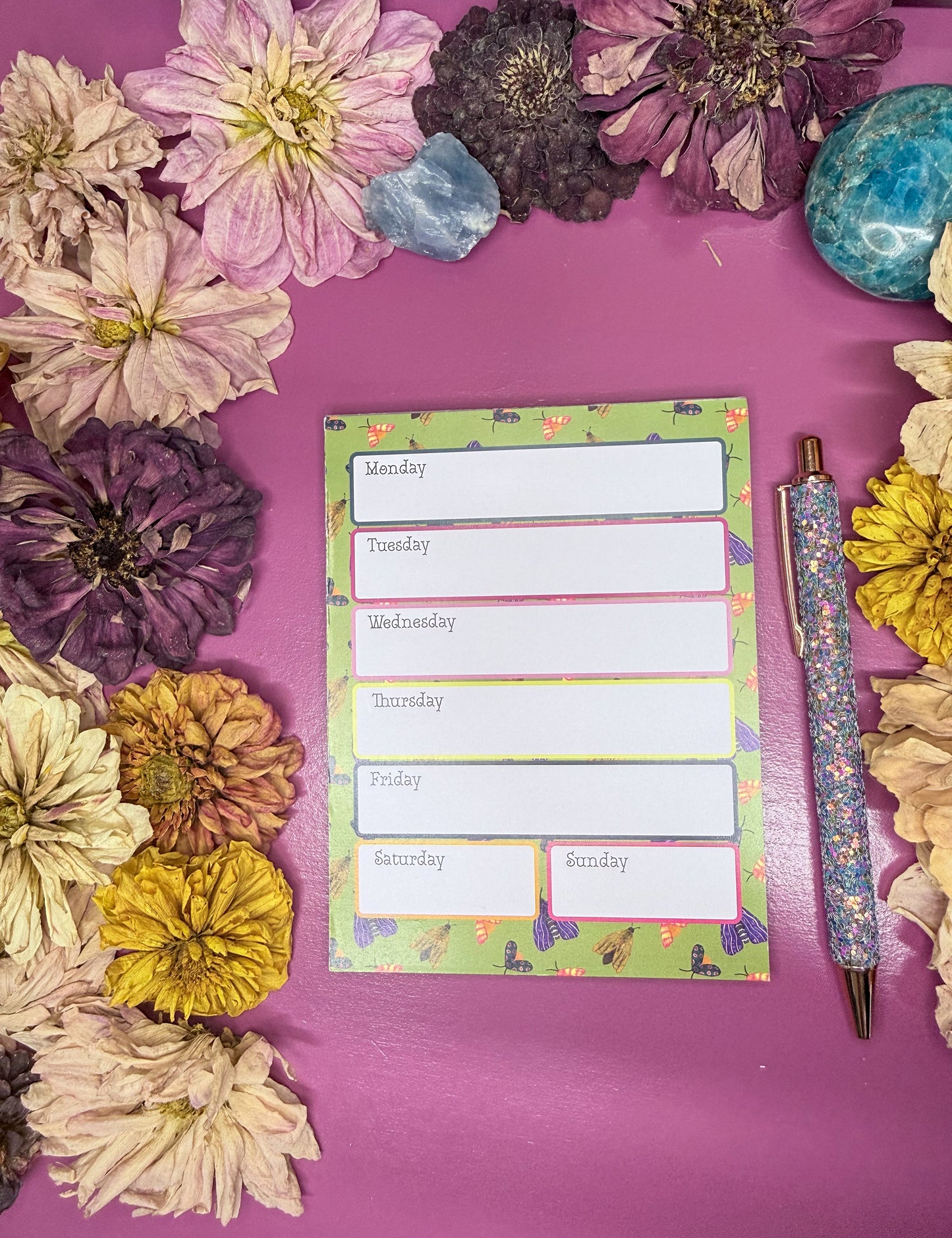 Moth Planner Notepad | Nature Inspired To Do List | Cottagecore Stationery | 4.25 x 5.5 Pad