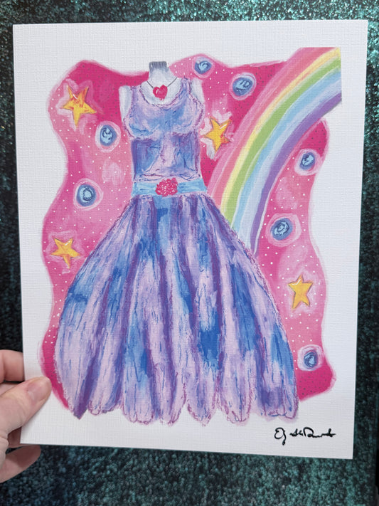 Whimsical purple dress Art Print