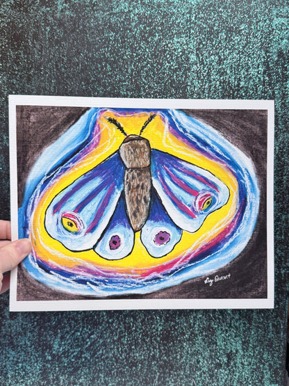 Rainbow Rays Moth Art Print