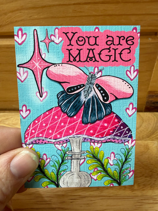 Whimsical Moths & Mushrooms Print | Cottagecore Witchy Decor