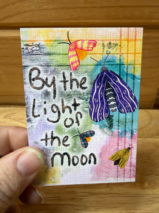 Moonlit Moths Print | Celestial Cottagecore Art
