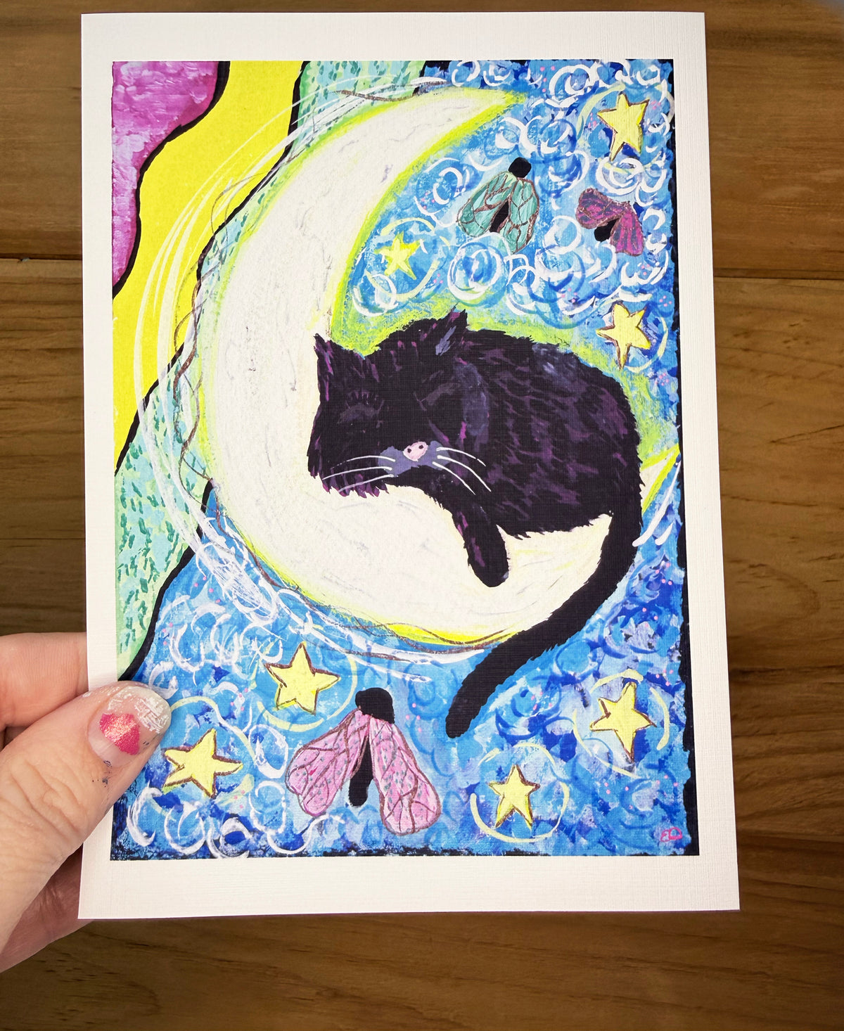 Cat in the Moon Art Print
