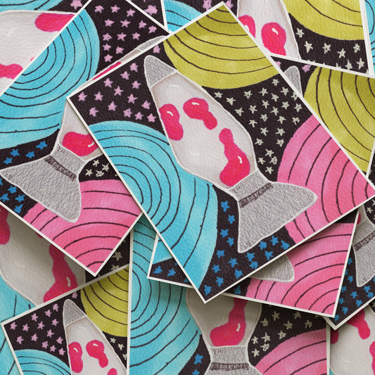 Collection of colorful jellyfish illustrations on a patterned background