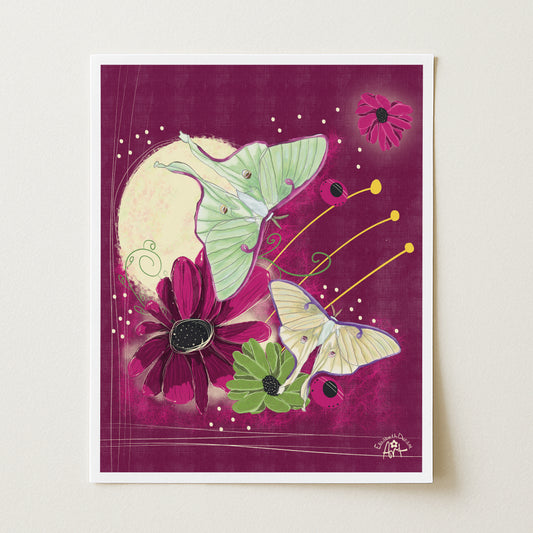 Moth Flight Art Print - Original Illustration