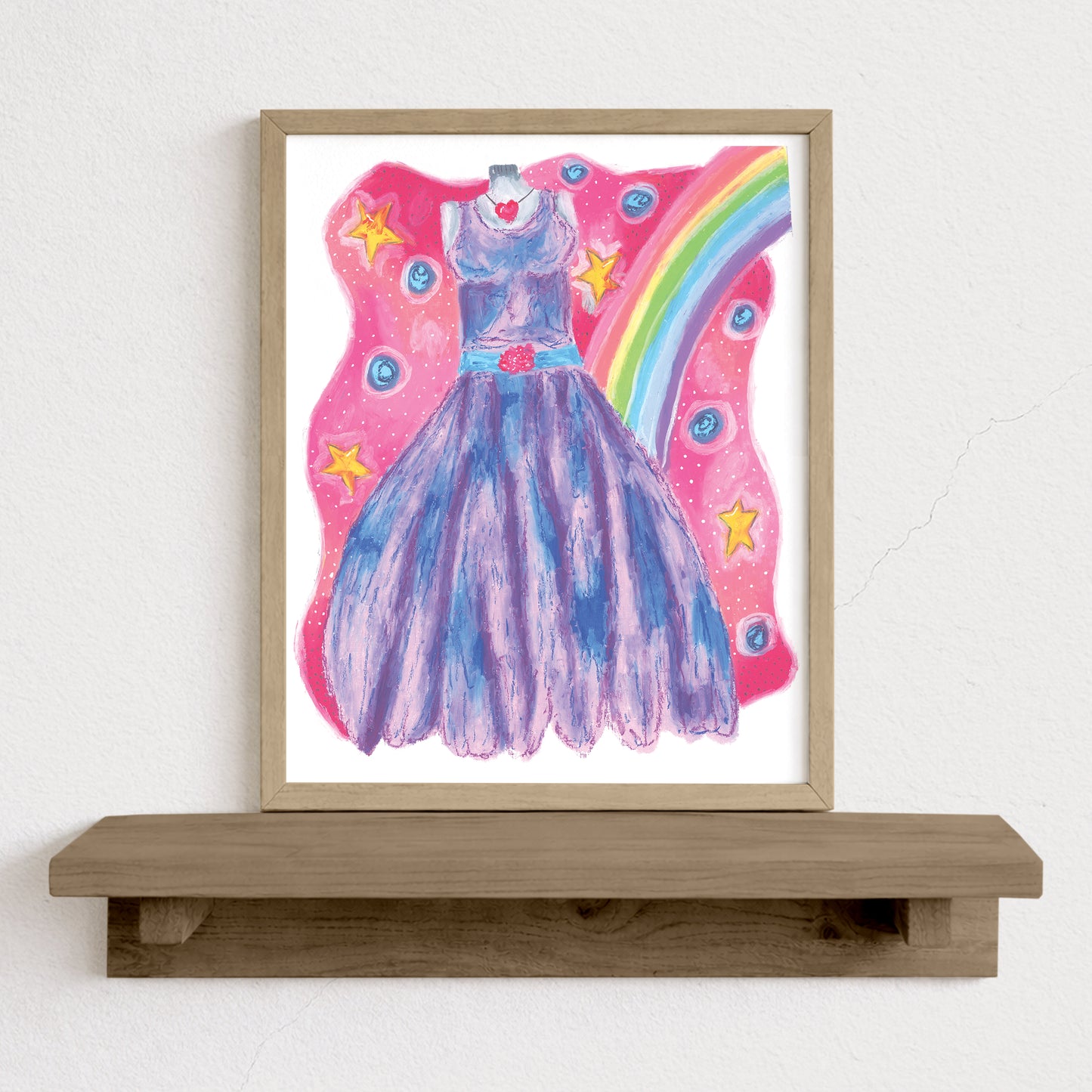 Whimsical purple dress Art Print
