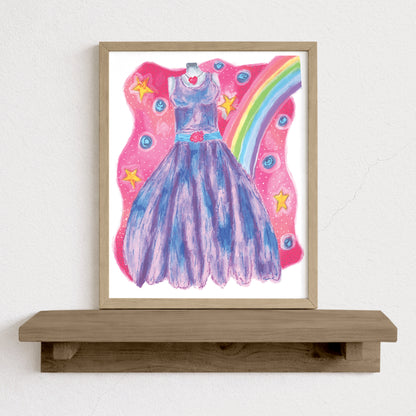 Whimsical purple dress Art Print