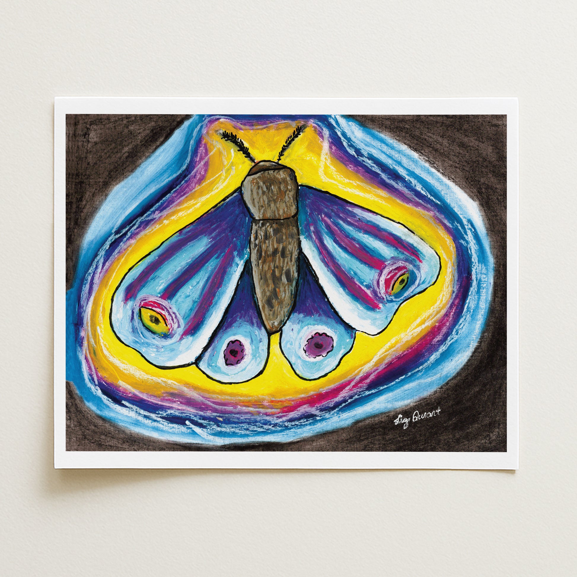 Colorful butterfly illustration on a plain background