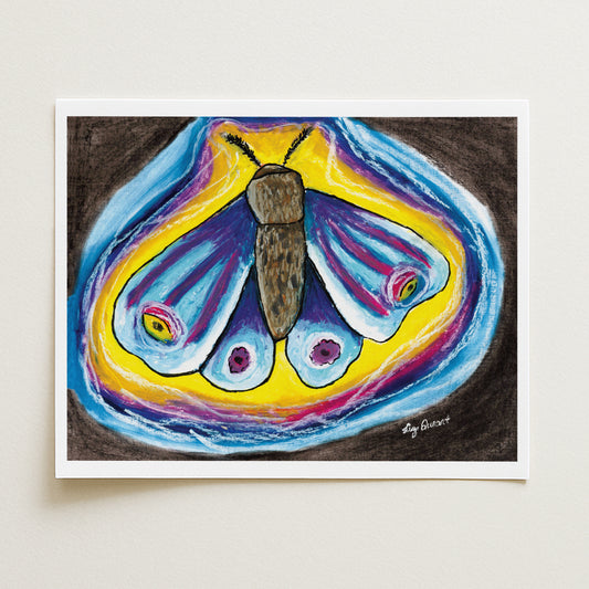 Colorful butterfly illustration on a plain background