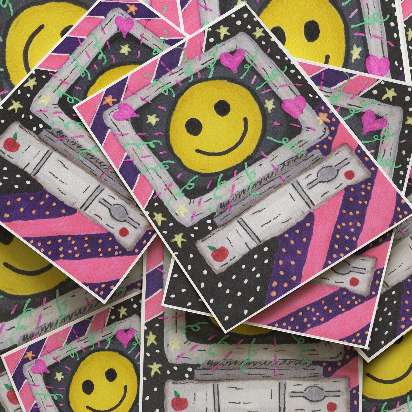 90s Nostalgia Vibe, Vintage, Retro. Smiley Face Happy Old Computer