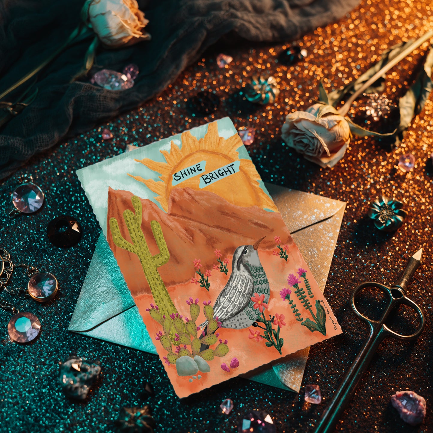 A Bird in the Desert Pack of 10 Greeting Cards