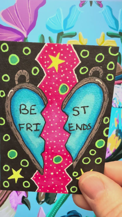 90s Nostalgia Vibe, Vintage, Retro. Best Friends Necklace