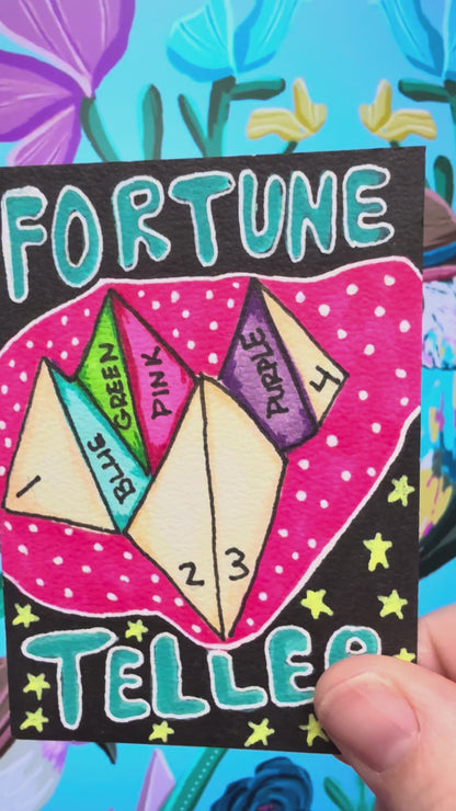 90s Nostalgia Vibe, Vintage, Retro. Fortune Teller Game Art Print